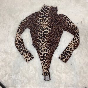 Jluxlabel exclusive leopard turtleneck bodysuit
